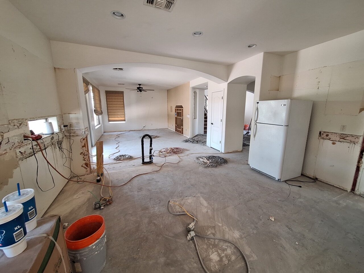 Interior stripped back to the studs on a Phoenix demolition job